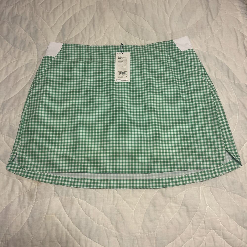 Walter Hagen P11 Pull On 16" Core Golf Skort Womens Size XXL Gingham Green NWT